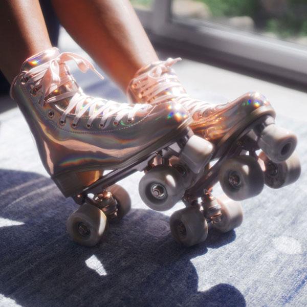 Rose Gold Holographic Vegan Impala Roller Skates