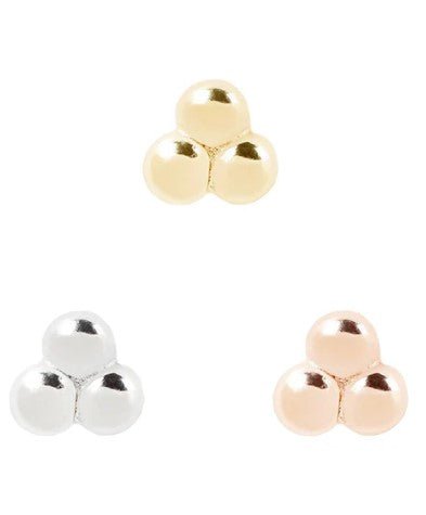 14k Gold 3 Bead Mini Cluster Threadless End - Carribbean Connection
