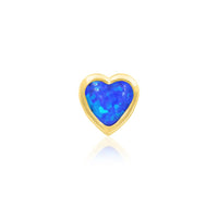 14kt Gold and Blue Opal Heart Threadless Top - Carribbean Connection