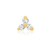 14kt Gold Trinity Swarovski Threadless Top - Carribbean Connection