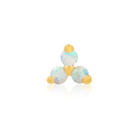 14kt Gold Trinity with Opal Threadless Top - Carribbean Connection
