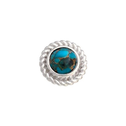 14kt White Gold Choctaw Braided Bezel Threaded Top - Carribbean Connection