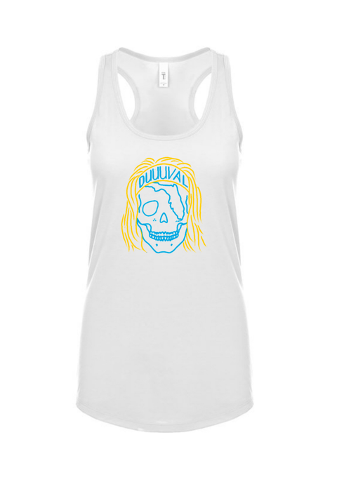 Trevor Florida Skull Racer Women's Tank - White - Carribbean Connection