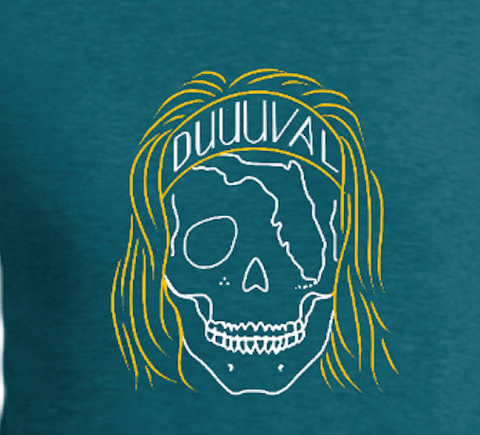 Trevor Florida Skull Womens Tee - Teal - Carribbean Connection